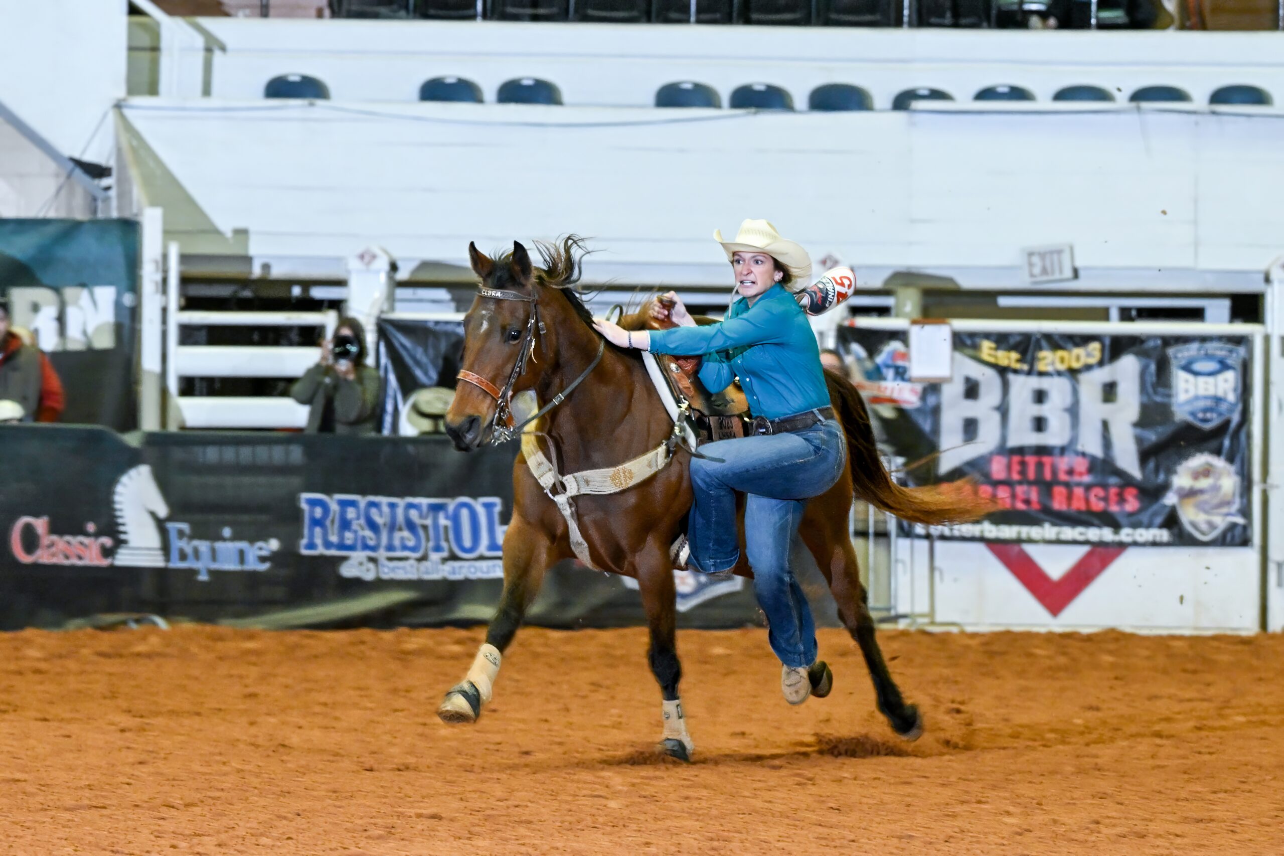 "Big Time" prepares to drop Alyssa Gary off on her Hooey Jr. Patriot Finals run.